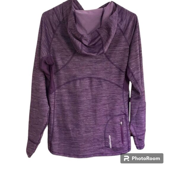 L.L. BEAN Hooded Athletic Activewear Long Sleeve 1/4 Zip Hoodie Women's Size Med - Picture 4 of 5